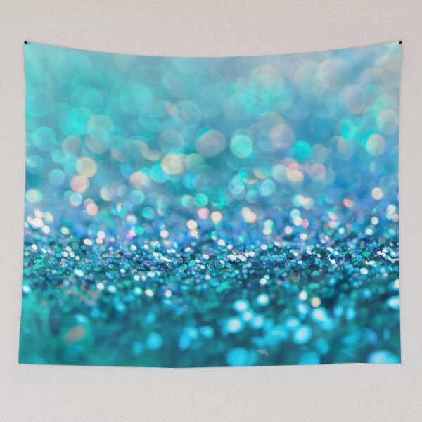 Item preview, Mermaid Ocean Blue Blush Faux Glitter designed and sold by MysticMarble.