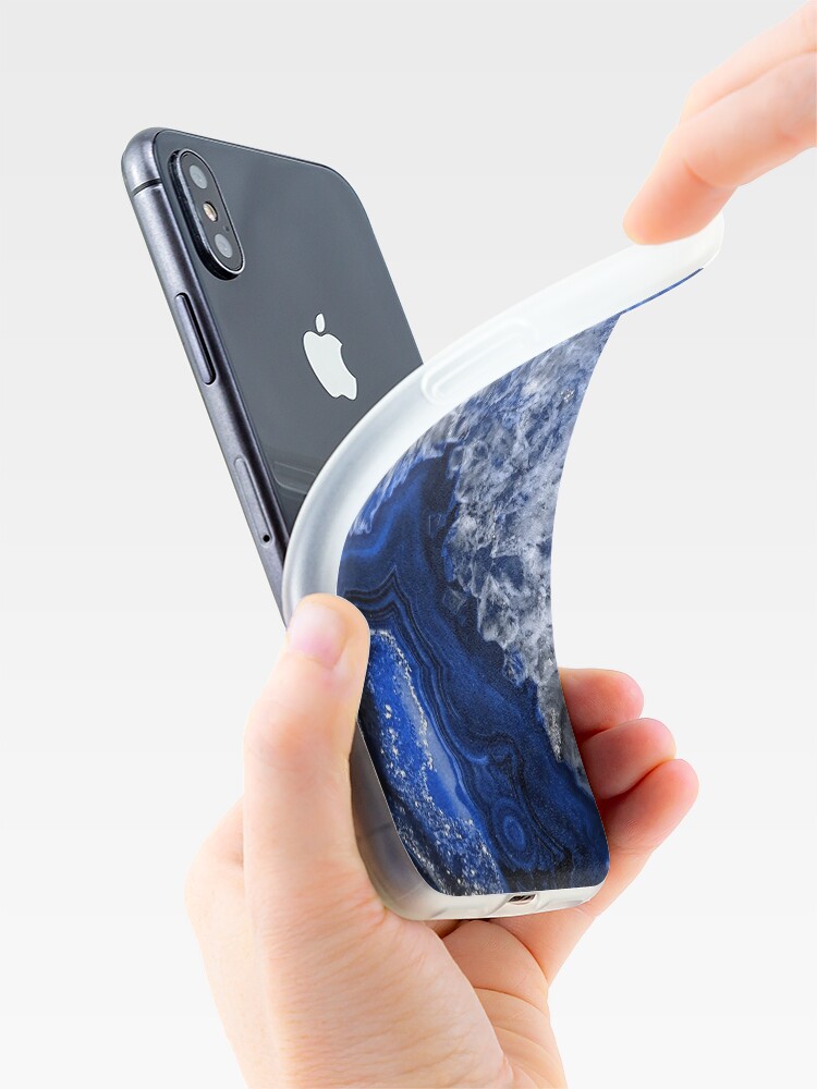 Alternate view of Ocean Blue Agate Mineral Gemstone iPhone Case & Cover
