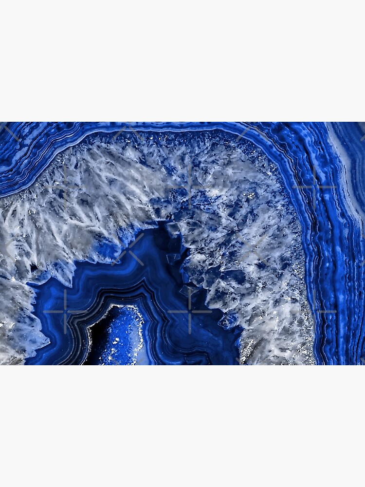 Disover Ocean Blue Faux Agate Mineral Gemstone | Bath Mat