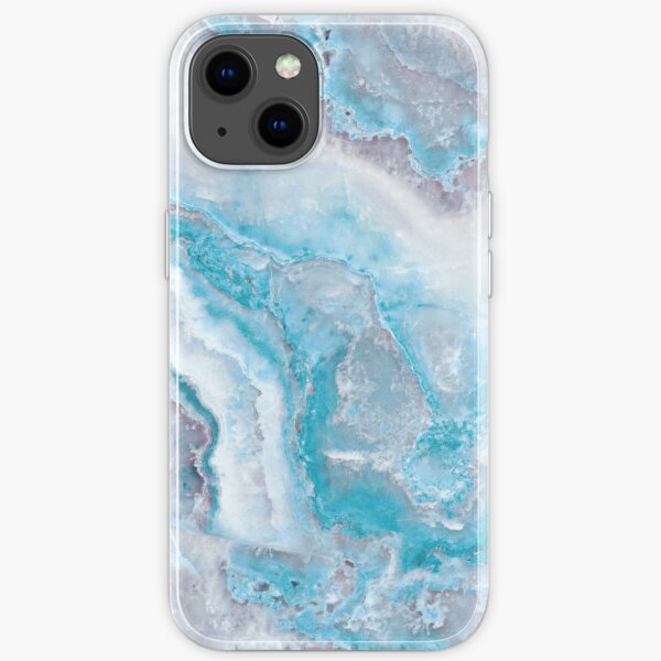 Luxury Mermaid Blue Faux Agate Marble Geode Gem iPhone Soft Case