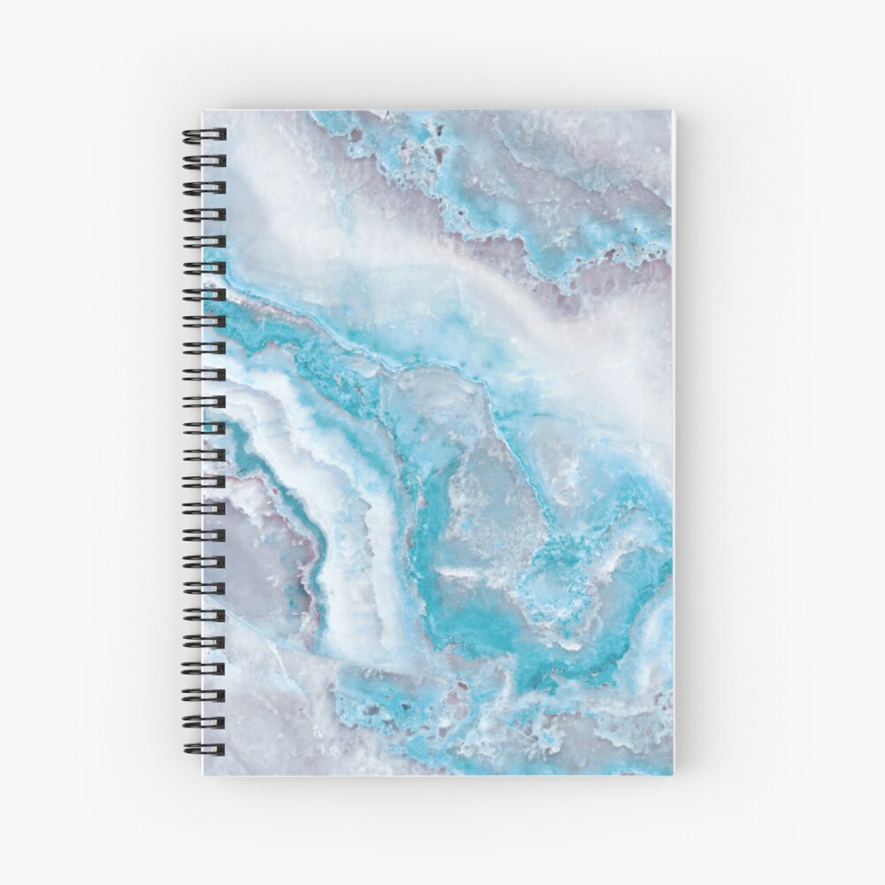 Luxury Mermaid Blue Agate Marble Geode Gem Spiral Notebook