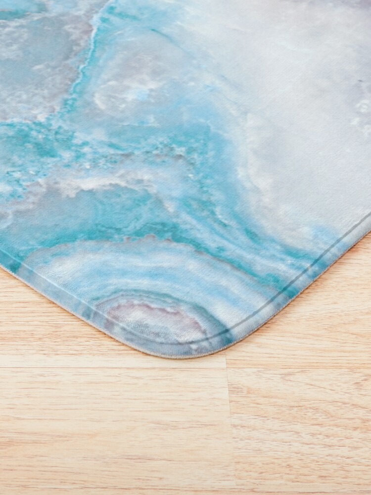 Alternate view of Luxury Mermaid Blue Faux Agate Marble Geode Gem Bath Mat