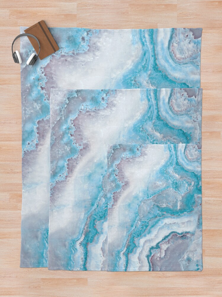 Alternate view of Luxury Mermaid Blue Agate Marble Geode Gem Throw Blanket