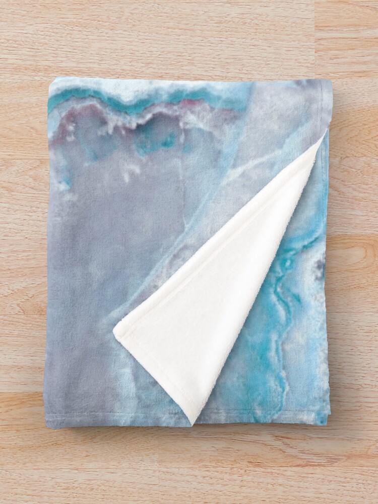Alternate view of Luxury Mermaid Blue Agate Marble Geode Gem Throw Blanket