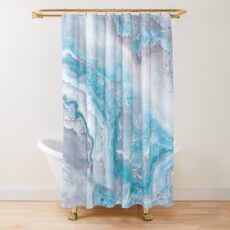 Luxus Meerjungfrau Blau Achat Marmor Geode Gem Duschvorhang