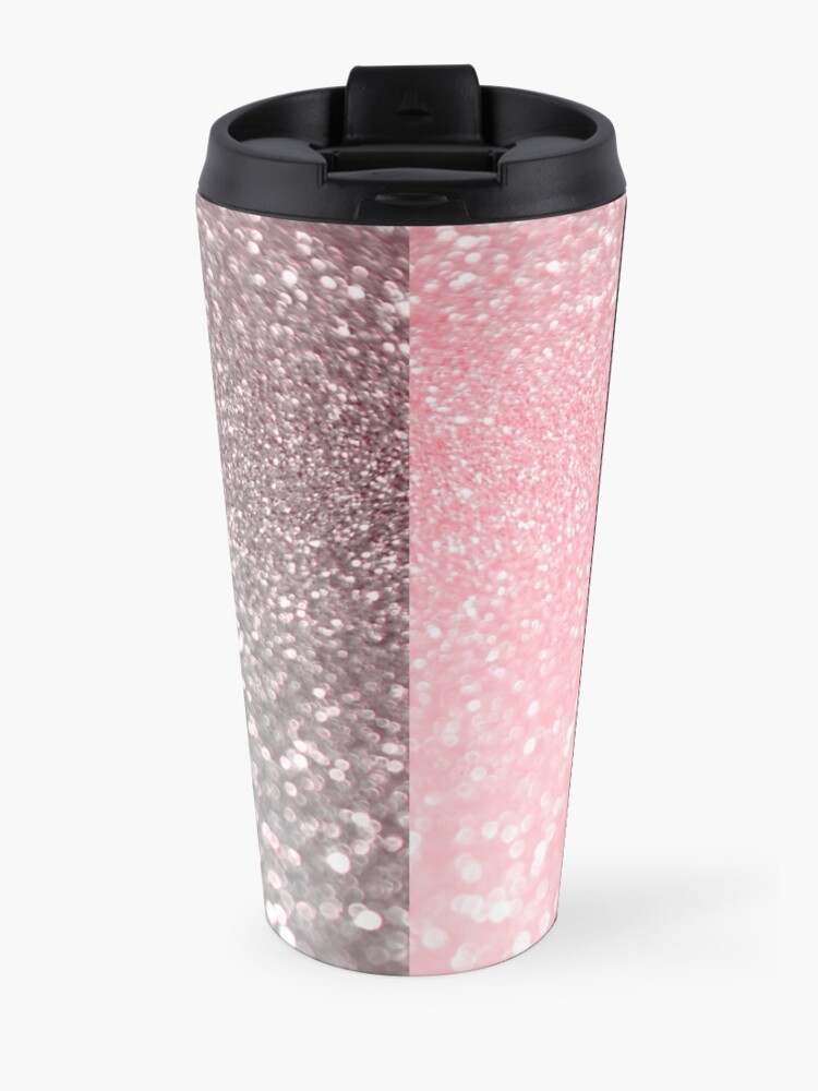 Alternate view of Mermaid Rose Gold Blush Glitter Travel Mug