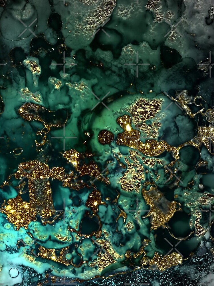 Gold Indigo Malachite Marble by MysticMarble