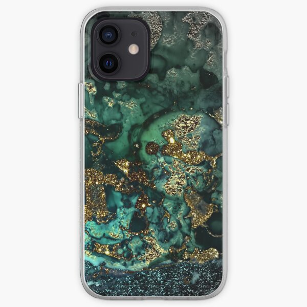 Gold Indigo Malachite Marble iPhone Soft Case