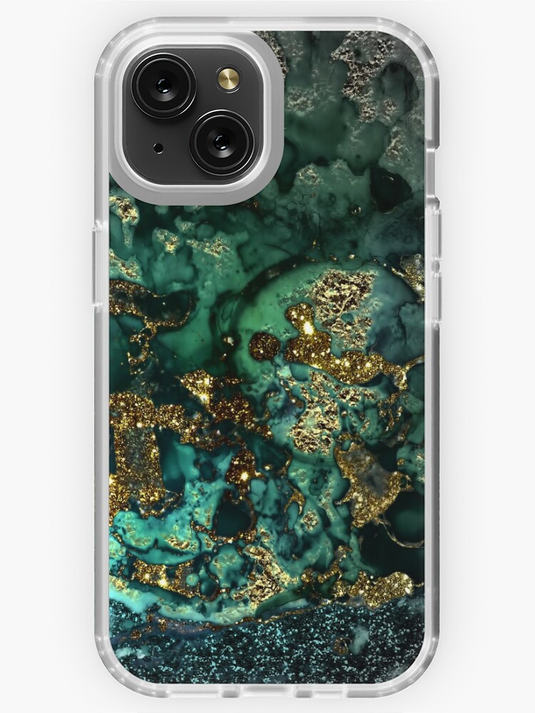 Gold Indigo Faux Malachite Marble