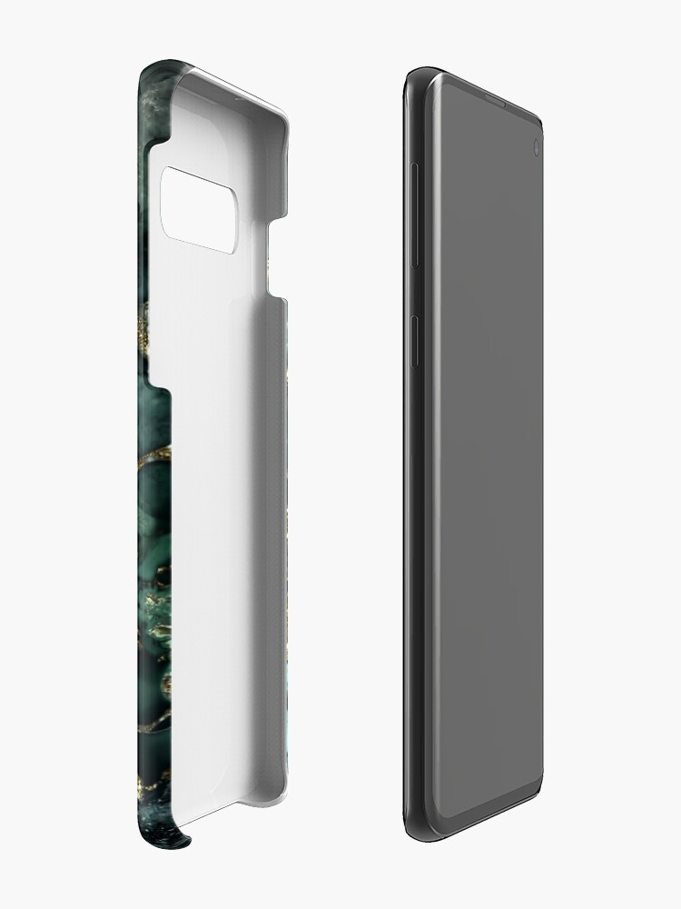 Alternate view of Gold Indigo Malachite Marble Case & Skin for Samsung Galaxy