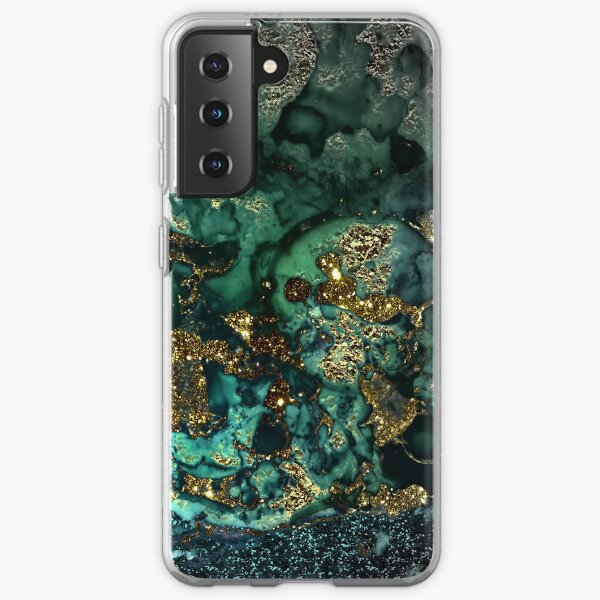 Gold Indigo Malachite Marble Samsung Galaxy Soft Case