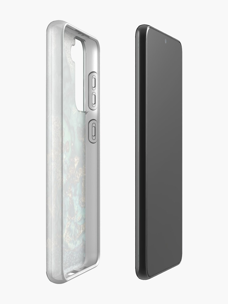 Alternate view of Gold Indigo Faux Malachite Marble Samsung Galaxy Phone Case