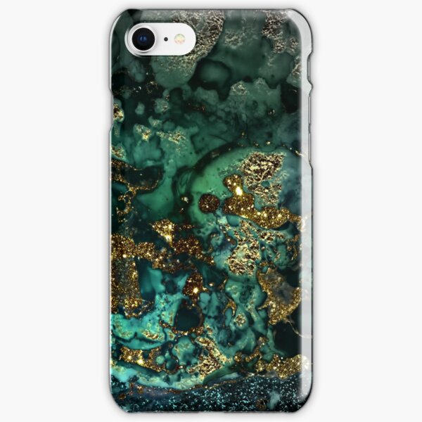 Gold Indigo Malachit Marmor iPhone Leichte Hülle