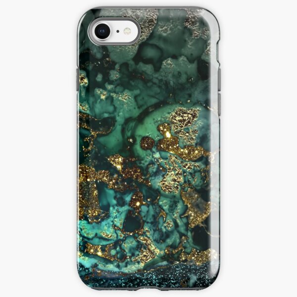 Gold Indigo Malachite Marble iPhone Tough Case