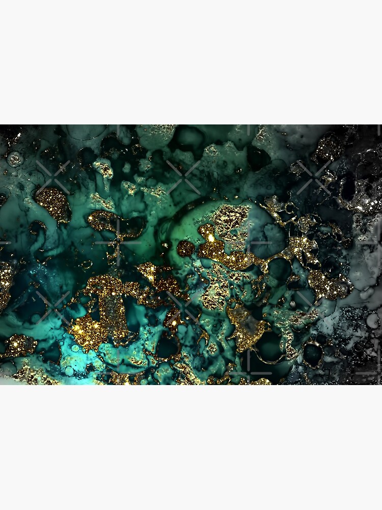 Gold Indigo Malachite Marble by MysticMarble