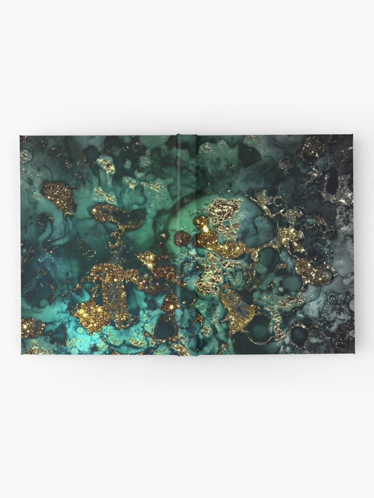Alternate view of Gold Indigo Malachite Marble Hardcover Journal