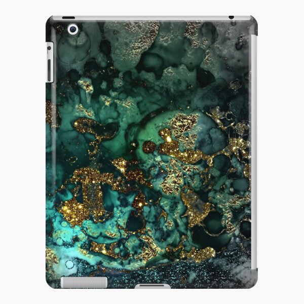 Gold Indigo Faux Malachite Marble iPad Snap Case