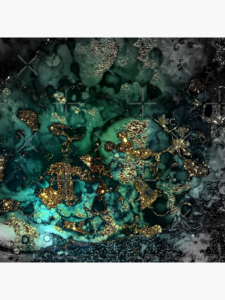 Gold Indigo Malachite Marble by MysticMarble