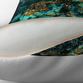 Alternate view of Gold Indigo Malachite Marble Throw Pillow