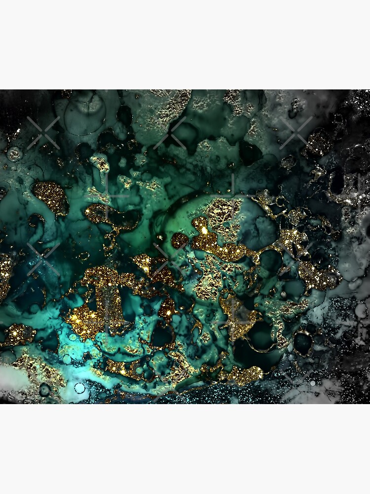 Gold Indigo Malachite Marble by MysticMarble