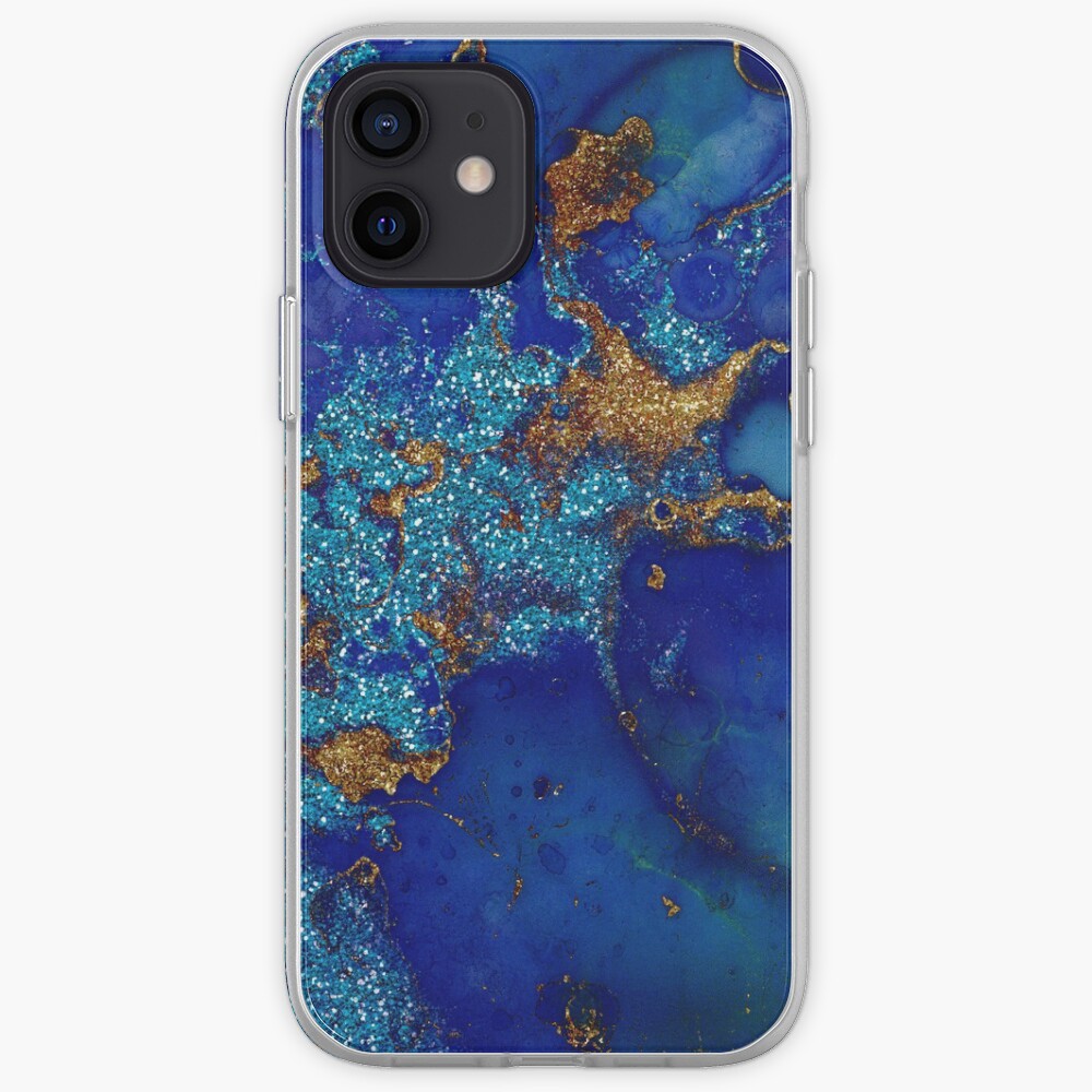 Gold Indigo Blue Malachite Marble iPhone Case & Cover