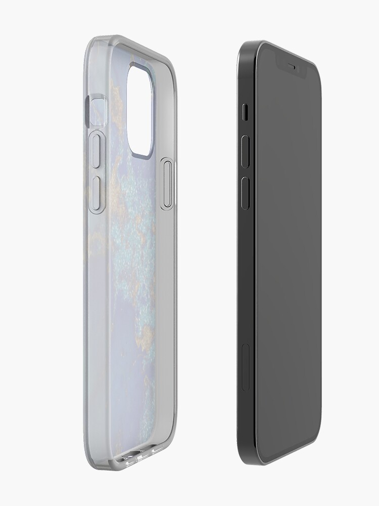 Alternate view of Gold Indigo Blue Malachite Marble iPhone Case & Cover