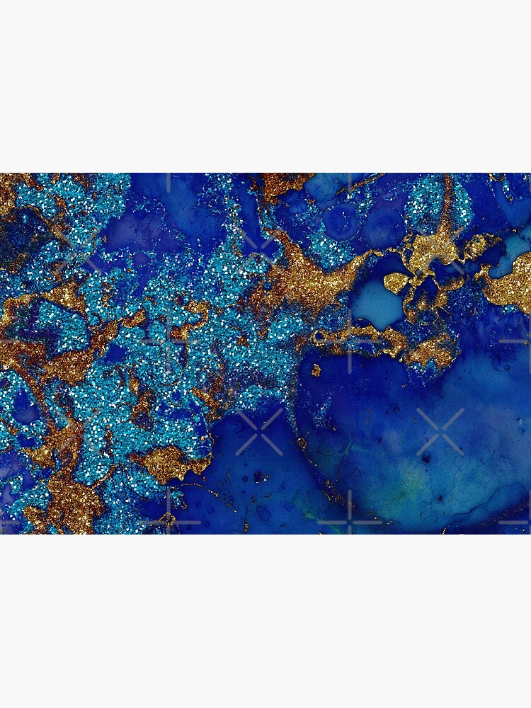 Gold Indigo Blue Malachite Marble by MysticMarble