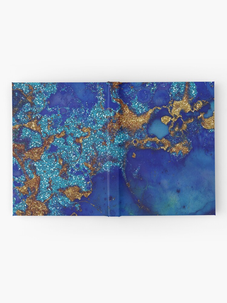 Alternate view of Gold Indigo Blue Malachite Marble Hardcover Journal