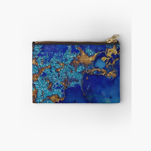 Item preview, Gold Indigo Blue Faux Malachite Marble designed and sold by MysticMarble.