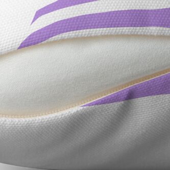 Alternate view of Stripes (Parallel Lines) - Purple White Floor Pillow