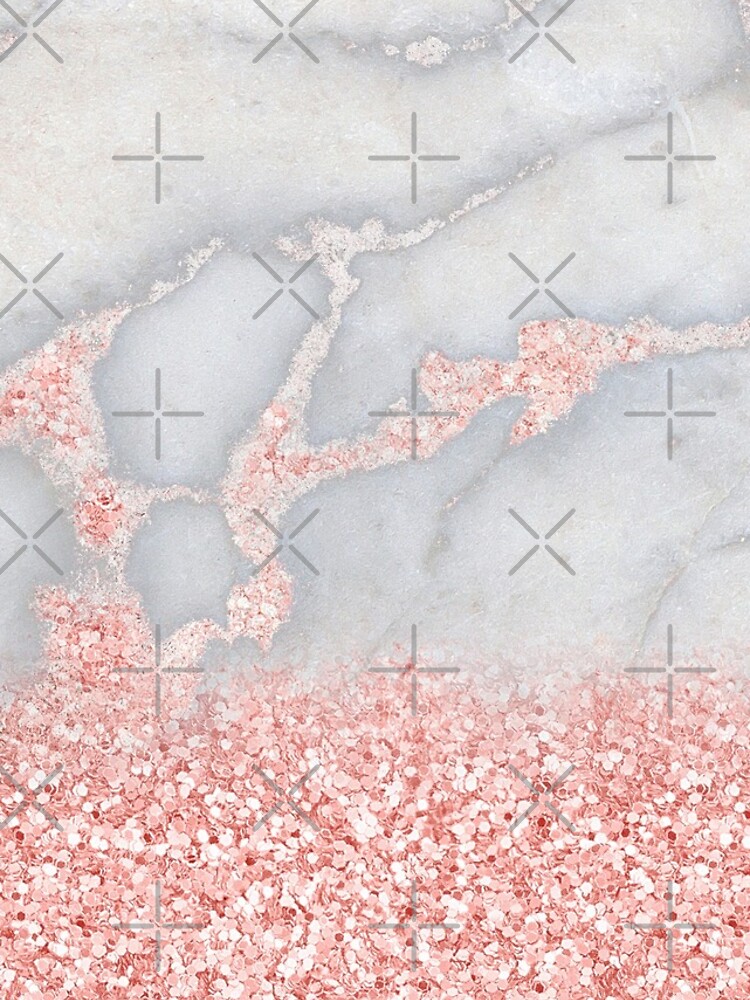 Rosegold Glitter Pink Sparkle Faux Marble by MysticMarble