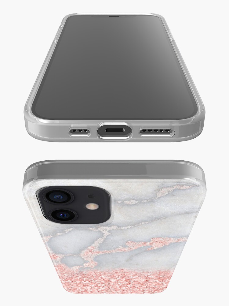 Alternate view of Rosegold Glitter Pink Sparkle Faux Marble iPhone Case & Cover