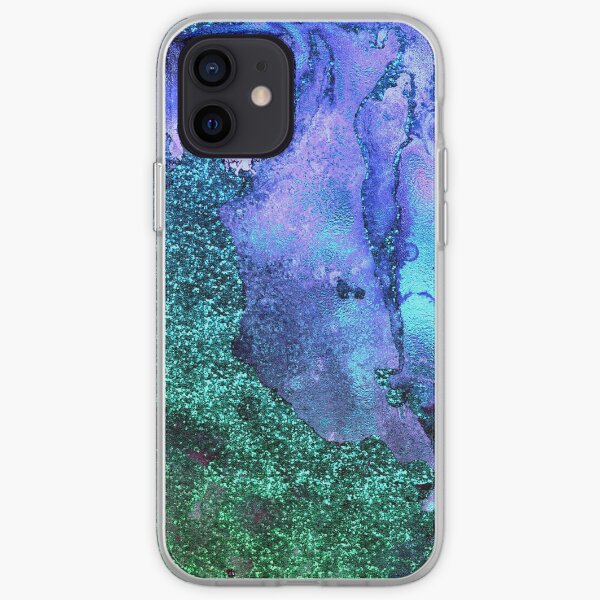Gold Indigo Blue and Green Malachite Marble iPhone Soft Case