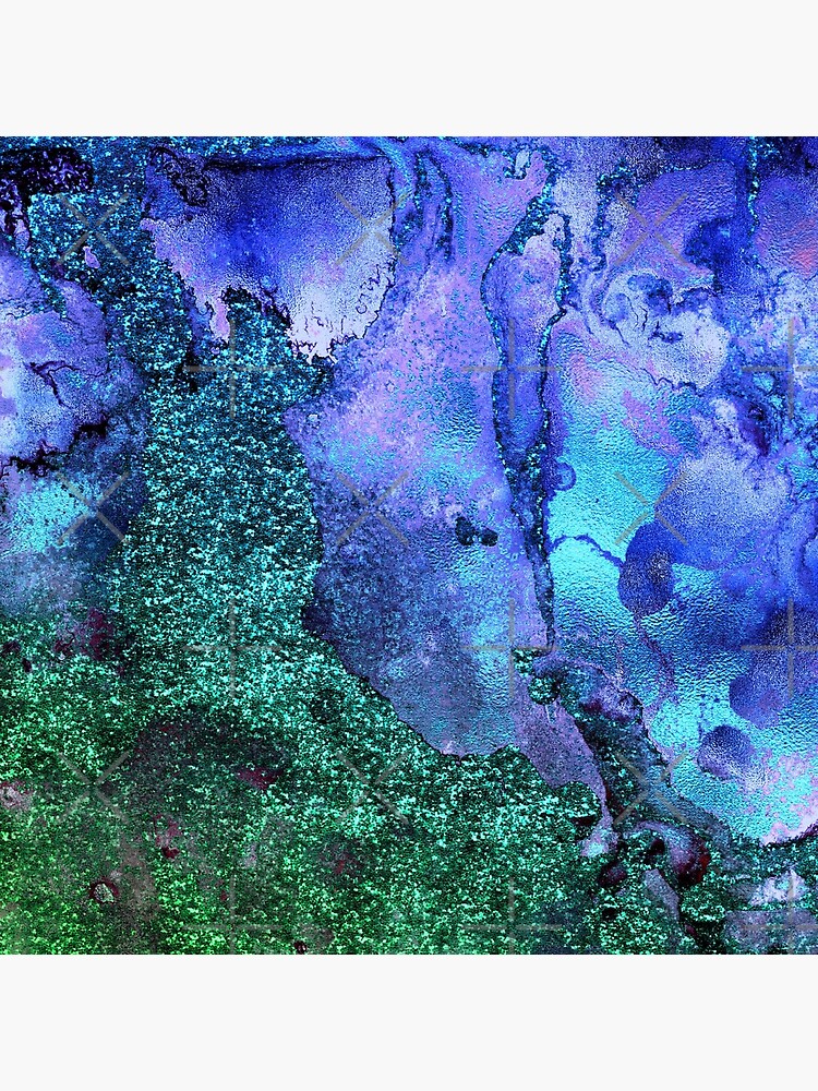 Gold Indigo Blue and Green Malachite Marble by MysticMarble