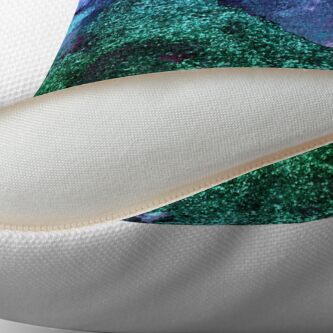 Alternate view of Gold Indigo Blue and Green Malachite Marble Throw Pillow