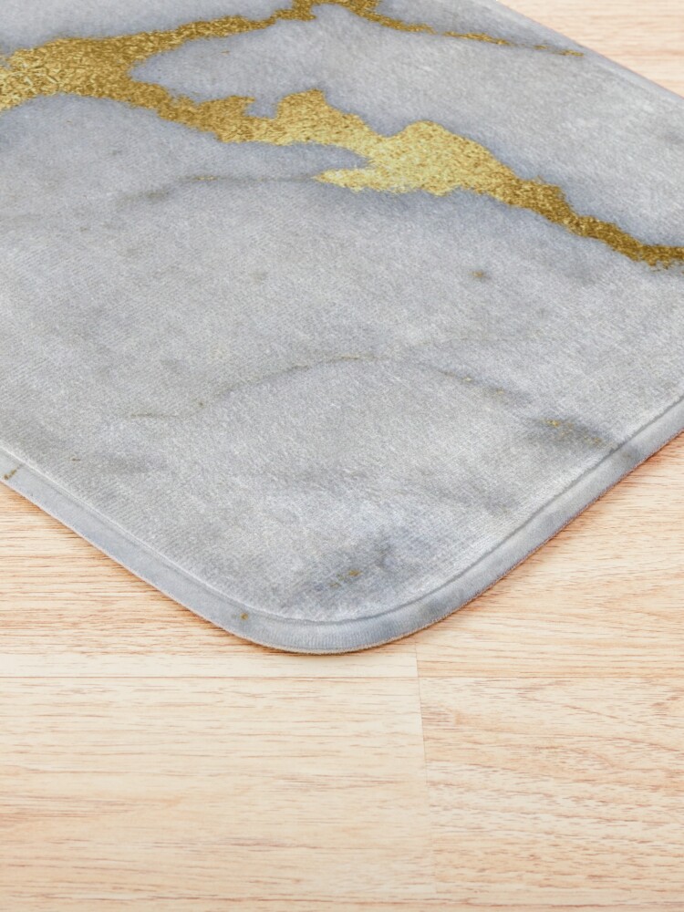 Alternate view of Gold Sparkle Veined Marble Bath Mat