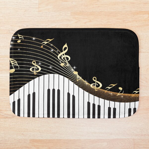 Ivory Keys Piano Music Bath Mat