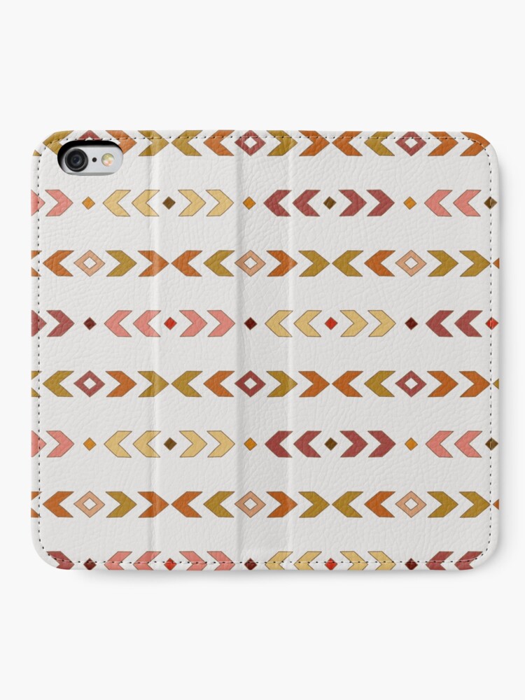 Terracotta Boho Pattern Tribal Seamless Background Geometric Wallpaper Iphone Wallet By Illucesco Redbubble