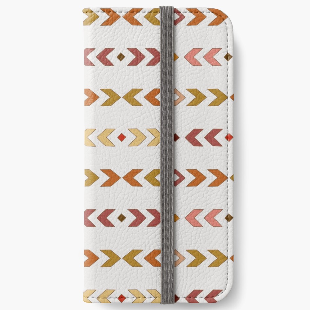 Terracotta Boho Pattern Tribal Seamless Background Geometric Wallpaper Iphone Wallet By Illucesco Redbubble