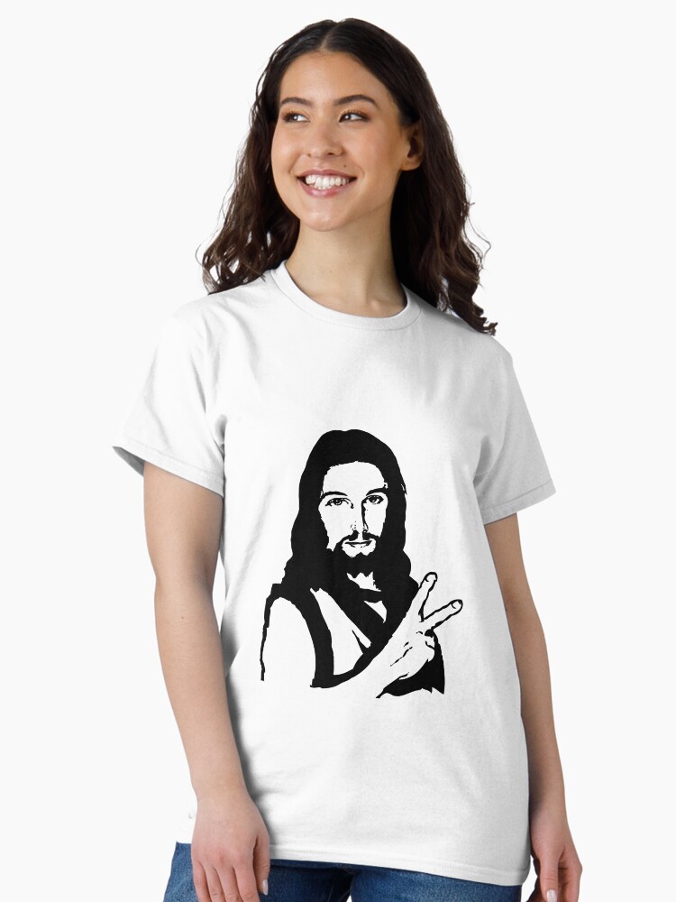 Thumbnail 2 of 7, Classic T-Shirt, Jesus Peace Sign Symbol designed and sold by mindofpeace.