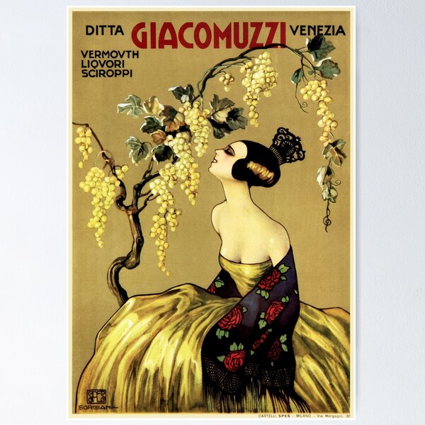 Artikel-Vorschau von GIACOMUZZI Italienischer Likörsirup Aperitif Vintage Art Nouveau, designt und verkauft von retroposters.