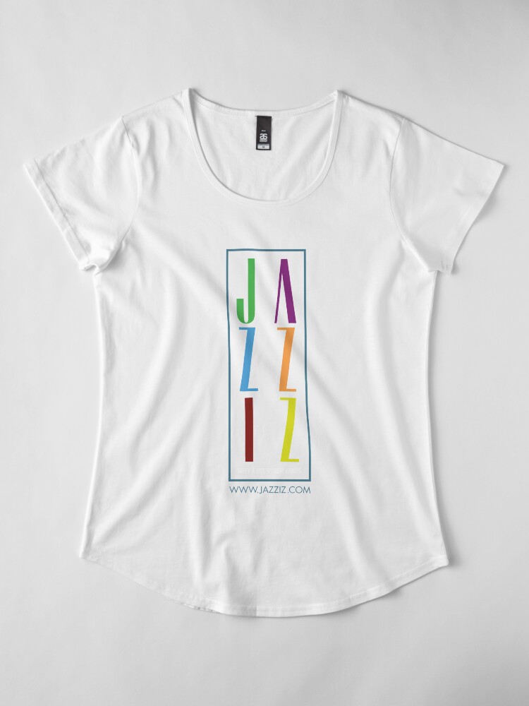 Alternate view of JAZZIZ “Stacked” Premium Scoop T-Shirt