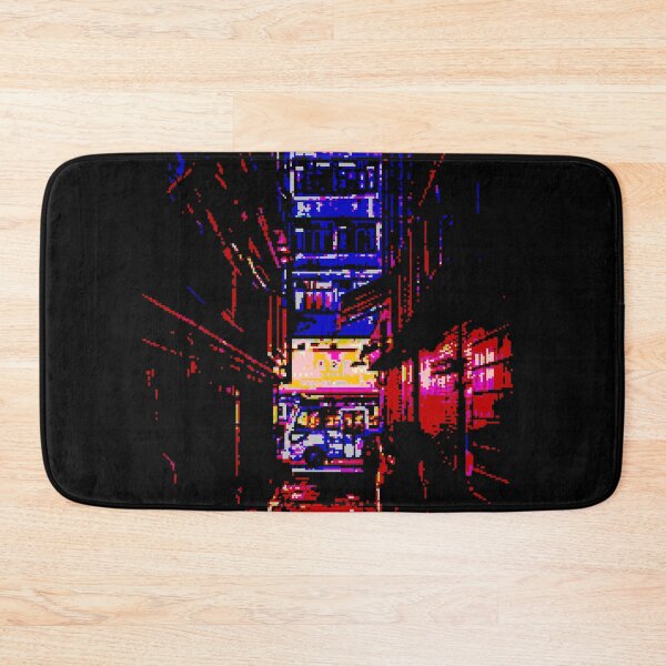 Item preview, Hong Kong Dark Alley with Neon Lights Pixelated designed and sold by Grathicks.