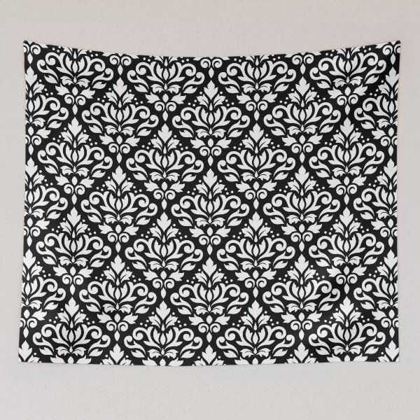 Item preview, Scroll Damask Pattern White on Black designed and sold by NataliePaskell.