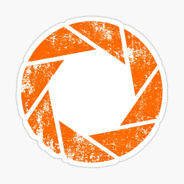 Aperture Science (Orange) Logo · Distressed Sticker