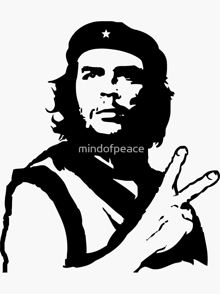 Thumbnail 3 of 3, Sticker, Che Guevera Peace Sign Symbol designed and sold by mindofpeace.