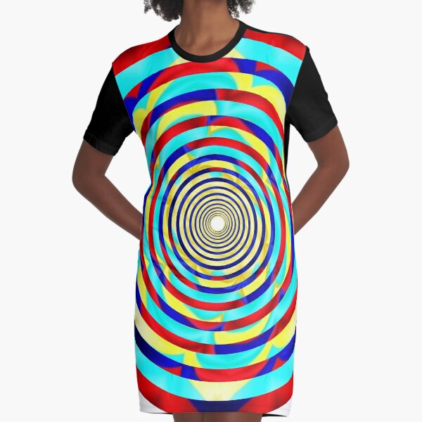 #OpArt, #visual #illusion, #VisualArt, opticalart, opticalillusion, opticalillusionart, opticalartillusion, psyhodelic, psichodelic, psyhodelicart Graphic T-Shirt Dress
