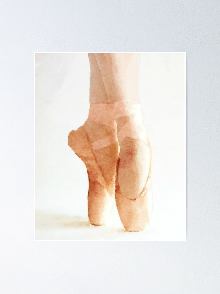 "En Pointe Blush Pink Ballet Shoes" Poster for Sale by ChezLorraines