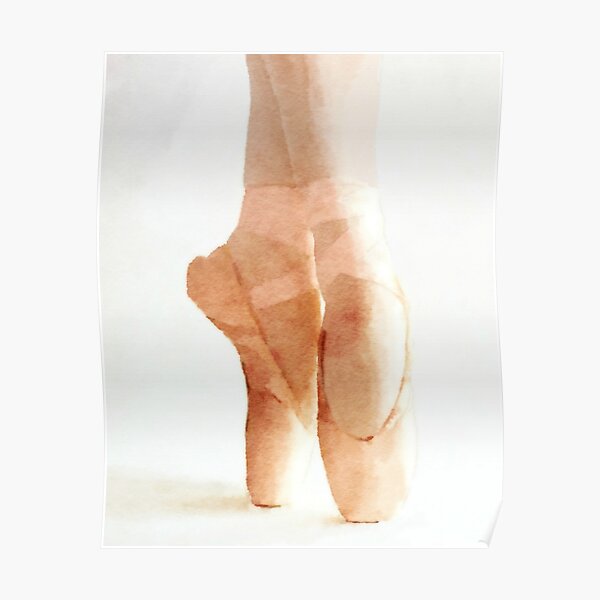 En Pointe Blush Pink Ballet Shoes Poster