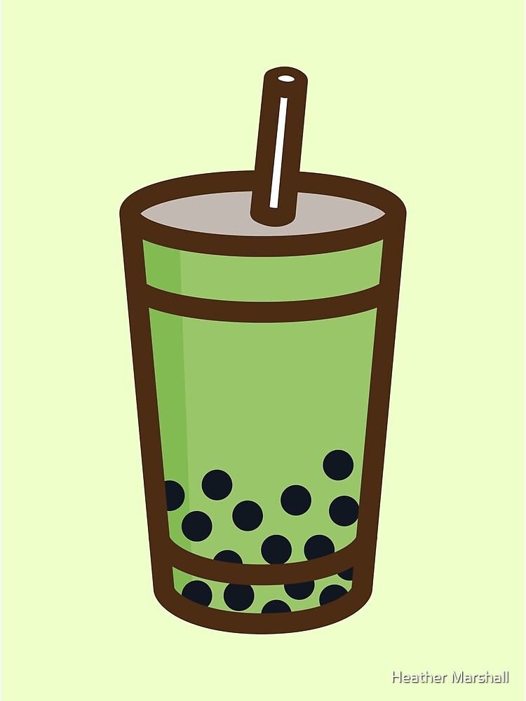 "Kawaii Matcha Bubble Tea" Poster for Sale by hmarshmello Redbubble